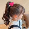 candy colored heart-shaped sweet hair rope rubber band 4pc khaki Colorful Heart Elastic Hair Bands for Women Girls Hair Ties