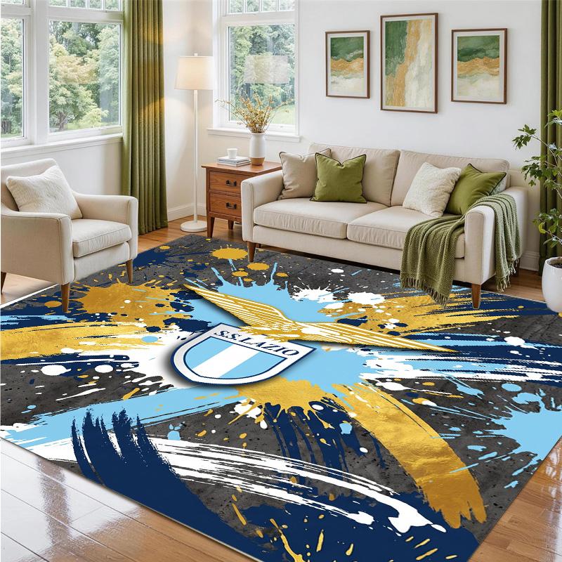 Lazio FC Design Crystal Velvet Rug Soft Decorative Mat for Bedroom Entrance
