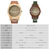 Nafka Pair Wristwatch for Women and Men Wooden Case Leather Band Lightweight Analog Quartz