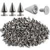 10/100 Stück Punk Metall Nieten Doppelverschluss Silber Nieten Kegel Nieten DIY Taschen Kleidung Nieten Runde Nägel Nieten Bastelbedarf