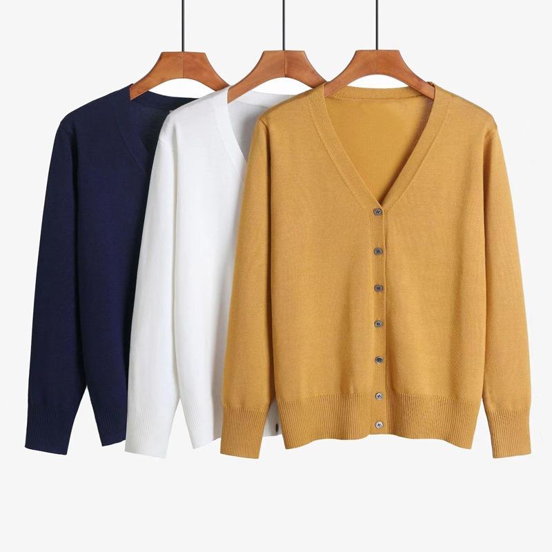 Women S Long Sleeve V Neck Cardigan Sweater Casual Style