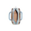 New COACH Cross Grain Leather Dome Bag Handbag Medium Size Women's Gray & Blue CH173-SVR6V