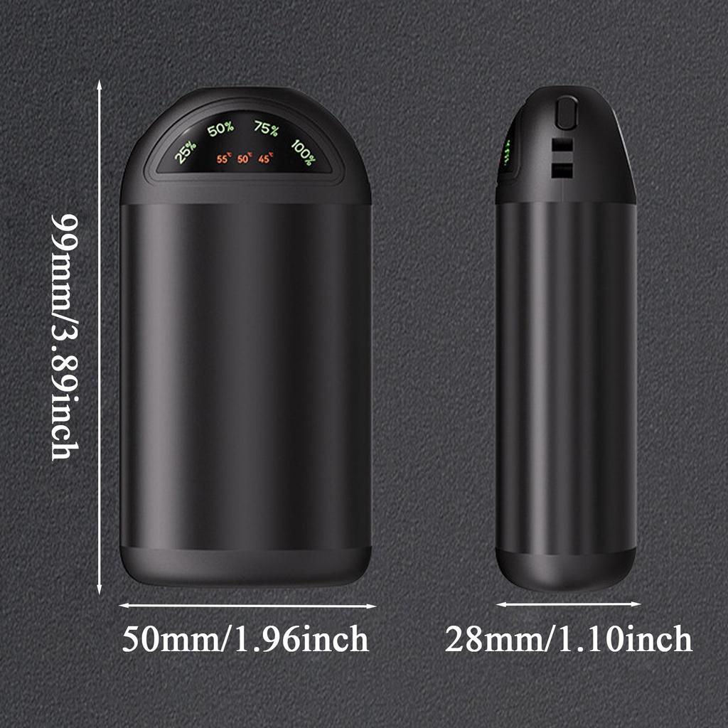 Heated Hand Warmers Rechargeable Hand Heater Power Bank 5000mAh With Lights Portable 3-Level Temperature Pocket Heater For