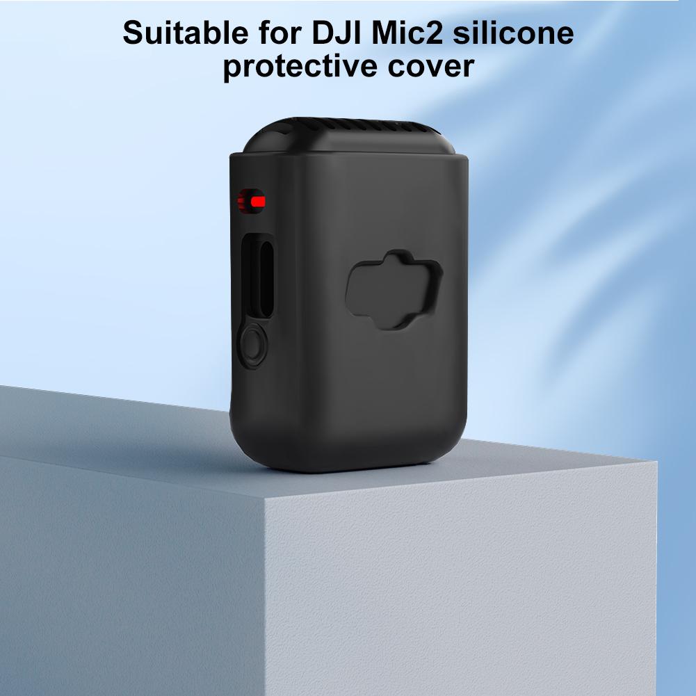 Silicone Protective Case Soft Shell Dust Prevention Cover Transmitter Case Comfortable Grip Compatible with DJI Mic 2 Accessory