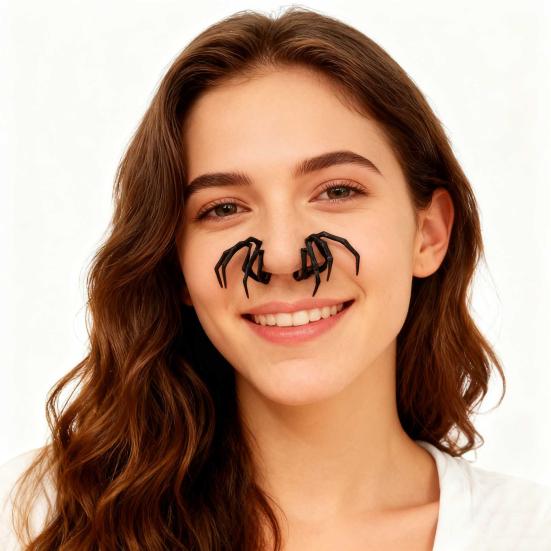 Pavoučí Nosní Doplňky Realistická 8nohá Falešná Nosní Dekorace pro Halloweenský Kostým Cosplay Lehký Plast Zábavná Párty Rekvizita