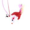 5pcs Cat Funny Stick Simulation Mouse Feather Rod Elastic Dangler Wand Teaser Playing Toy Interactive with Ring Bell