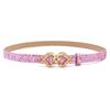 Glitter PU Leather Belt Bling Bling Fox Buckle Belt Vintage Sparkling Rhinestone Belt  Women