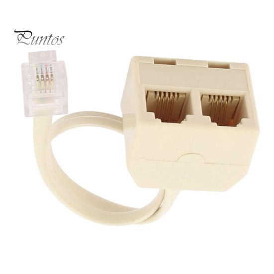 RJ11 6P4C Erkek - Dişi 2 Yollu Çıkışlı Telefon Jakı Hattı Ayırıcı Adaptör
