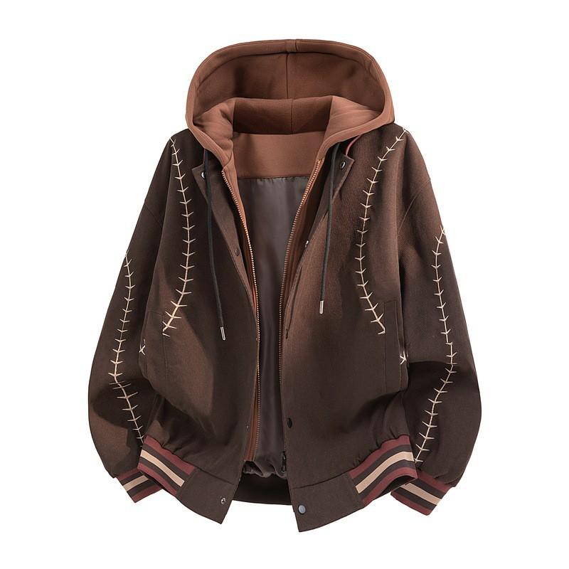 Unisex Oversized Hooded Jacket 2026 Casual Streetwear Lightweight Zip-Up Outerwear In Beige Black Coffee
