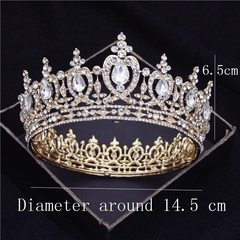 Metall Kreis Royal Königin König Kronen Braut Diadem Kopfschmuck Bankett Tiaras Prom Pageant Party Hochzeit Krone Haarschmuck