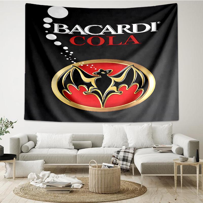 Bacardi Rum Bat Logo Tapestry Room Decoration Wall Hanging for Living Room Bedroom, dormitory, Birthday and Christmas gifts