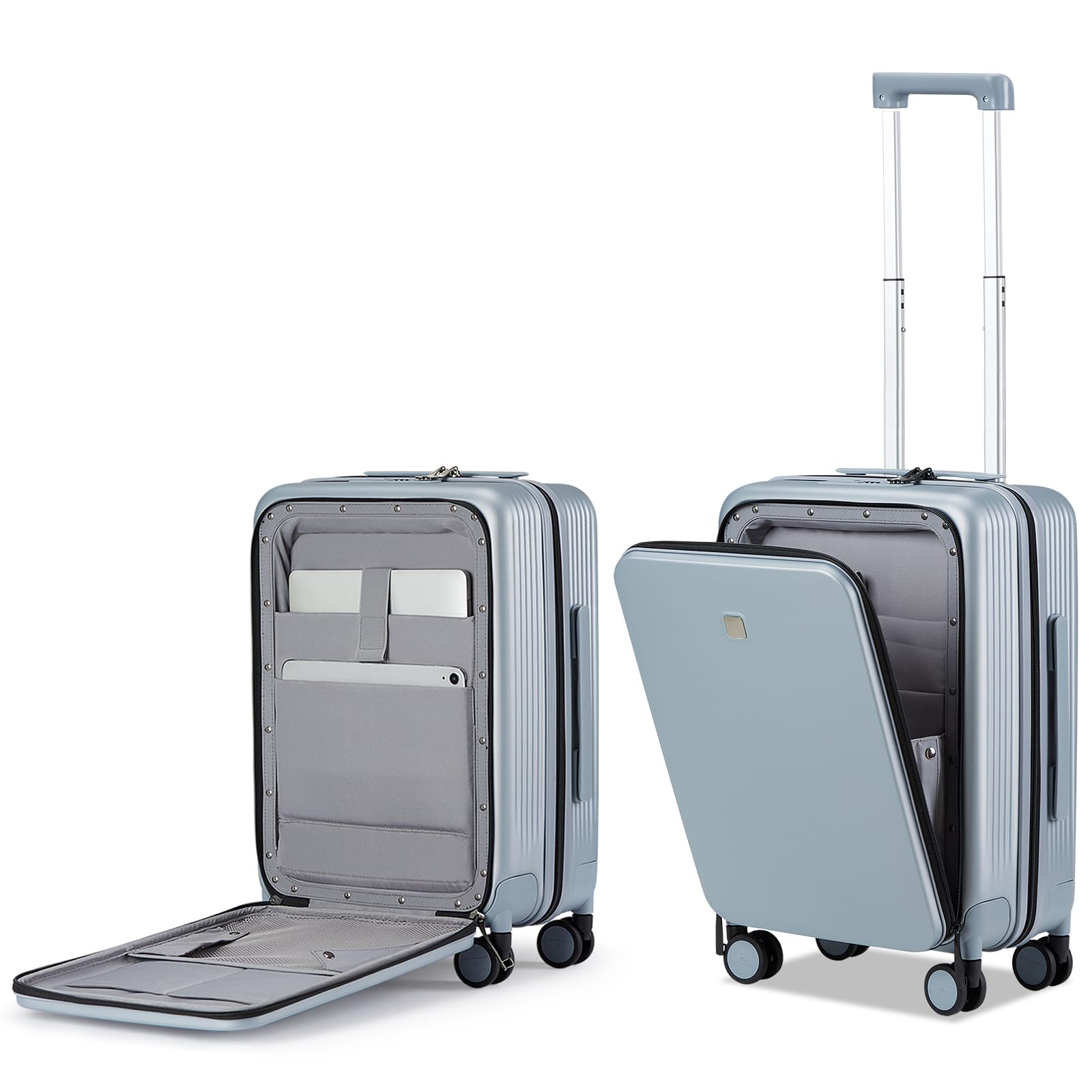 

Carry 2 3 Carry Front Carry Computer Ultra Quiet 360 Degree Rotating S Large TSA Zipper Front Overseas Travel Gray [Hanke] Case, Nights, Days, сірий колір