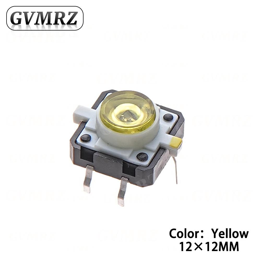 

5PCS 12X12X7.3 Tactile Push Button Switch Momentary Tact LED 5 Color 12X12X7.3mm 12*12*7.3mm жовтий