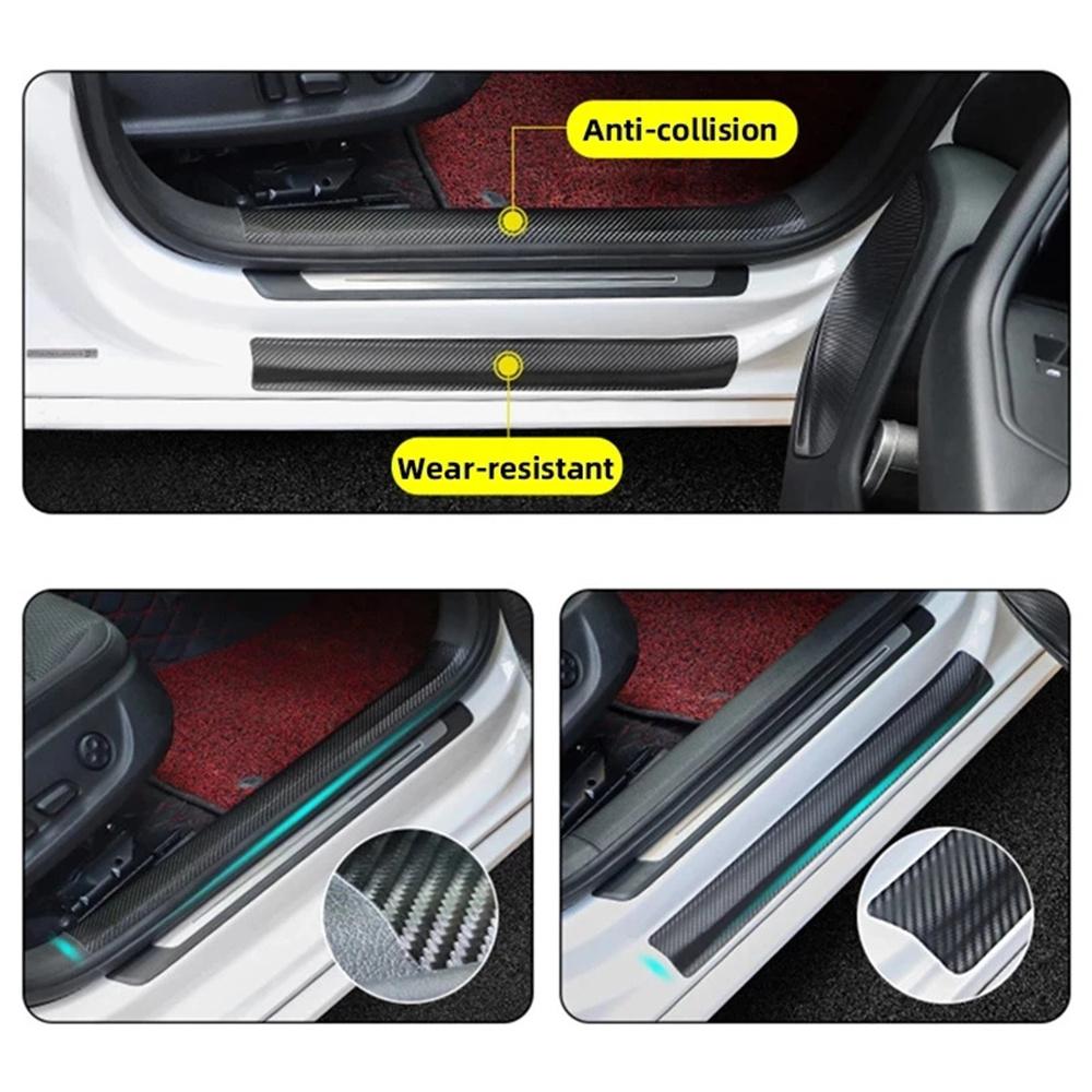 1-10m Sports Carbon Fiber Car Tape Sticker Door Mirror Paste Protector Strip Cool DIY Protection Film Waterproof Adhesive Easy