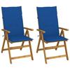 VidaXL Garden Reclining Chairs 2 Pcs with Cushions Acacia Wood