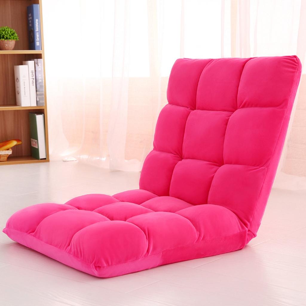 Folding Lazy Sofa Lounge Chair Seat Futon Recliner Bed Couch Tatami with 5-Speed Adjustable Backrest 15.8'' X 31.5''