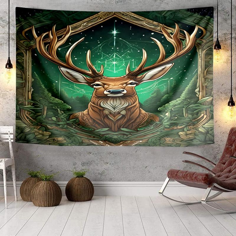 Deer With Floral Crown Tapestry Room Decoration Wall Hanging for Living Room Bedroom, dormitory, Birthday and Christmas gifts