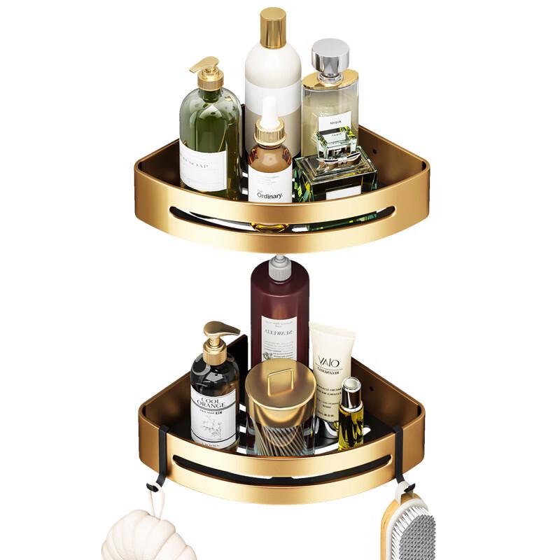 Zhaiwanjia No-Drill 3-Tier Metal Corner Bathroom Storage Shelf