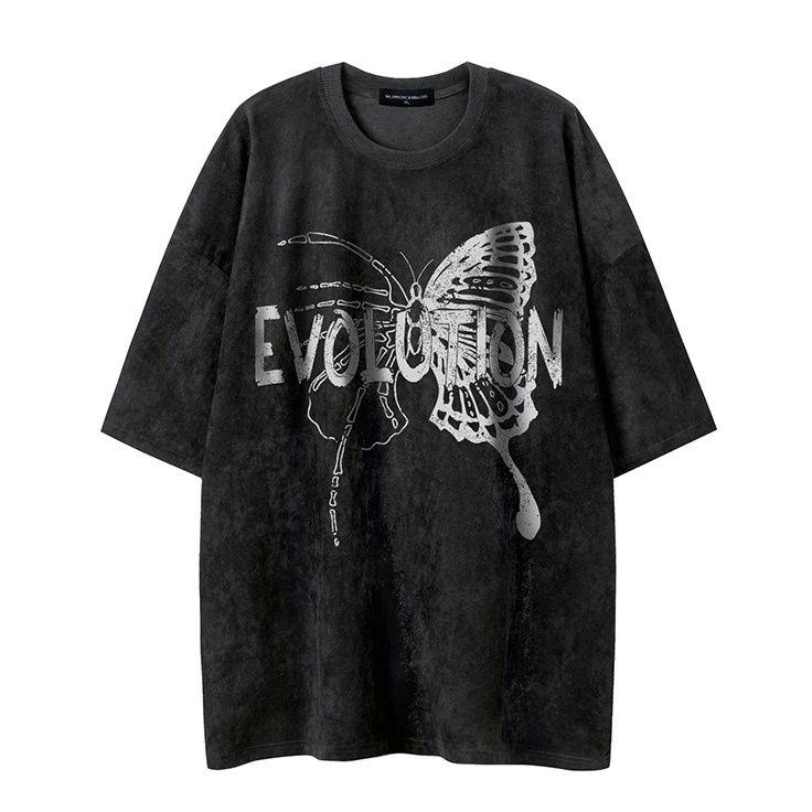 

Light Pink T-Shirt with Skeletal Butterfly & EVOLVFN Graphic Shirts XL чорний