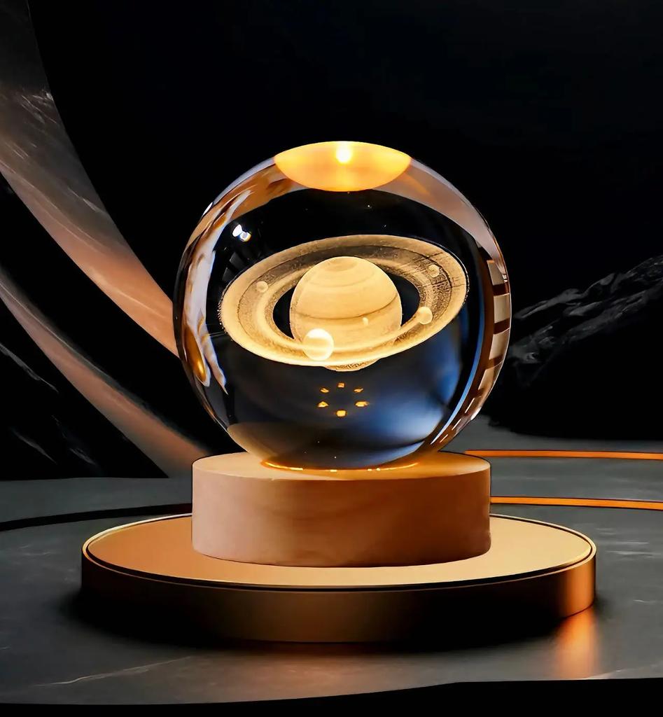 2025 New Bedroom Bedside Table Decoration For Friends Couples Heartfelt Gifts Creative 3D Luminous Crystal Ball LED Night Light