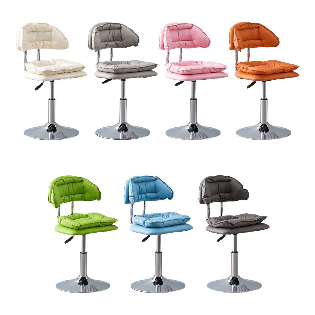 Adjustable Bar Stool with Padded Backrest for Home Kitchen Counter