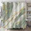 Green Gold Shower Curtain for Bathroom, Sage White Light Green Luxury Boho Shower Curtain Set, Marble Texture Fabric Modern