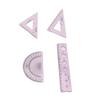 4pcs Ruler Soft Plastic Transparent Cute  Angle Length Measuring Tools for Kids Students Studyin