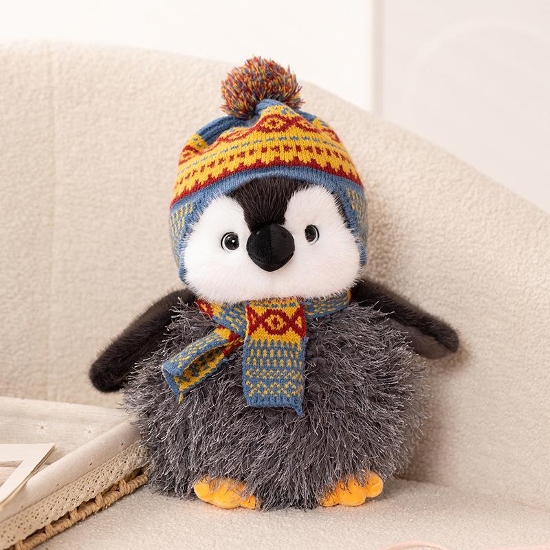 Winter Cute Hooded Penguin Plush Scarf Toy for Girls - Perfect Birthday Gift