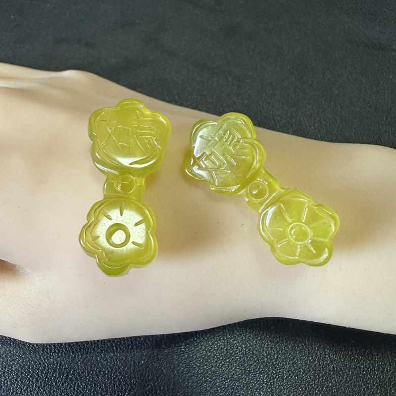Ice Ruyi Gold Jade Xiuyu Pendant - Handmade, Natural, Large Quantity Available