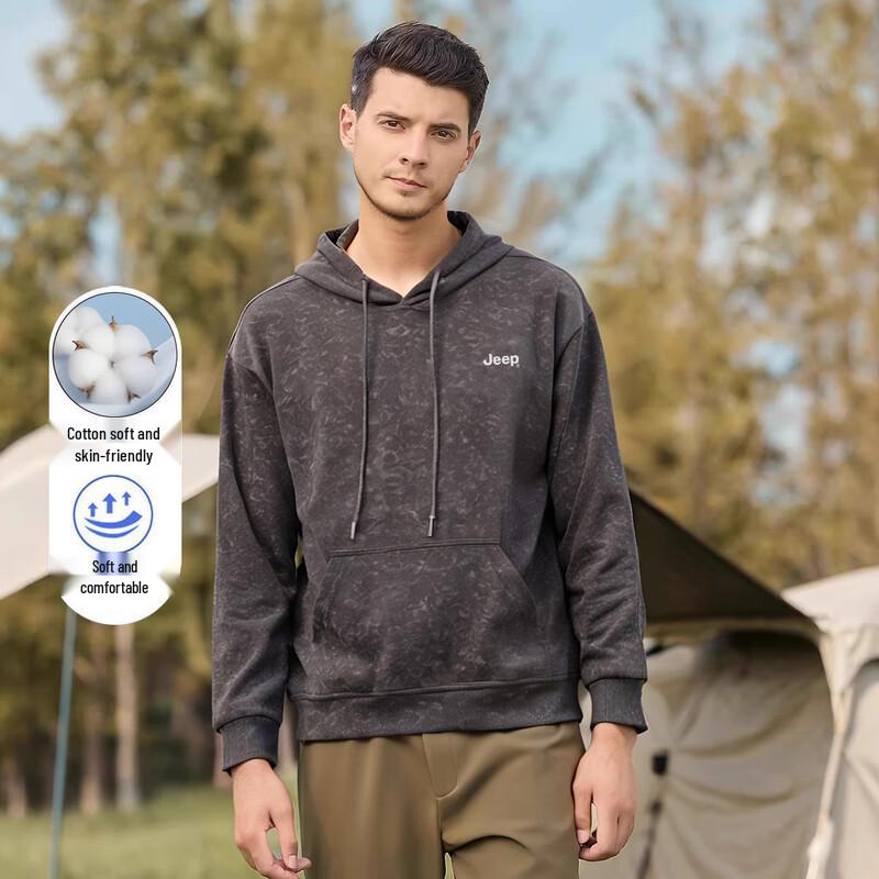 JEEP Men s Casual Hooded Pullover Sweatshirt 2XL