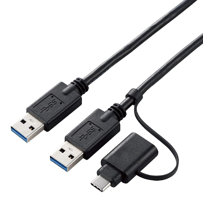 

ELECOM data migration cable [ Windows Mac compatible ] USB3.0 Type-C adapter included 1.5m black UC-TV6BK