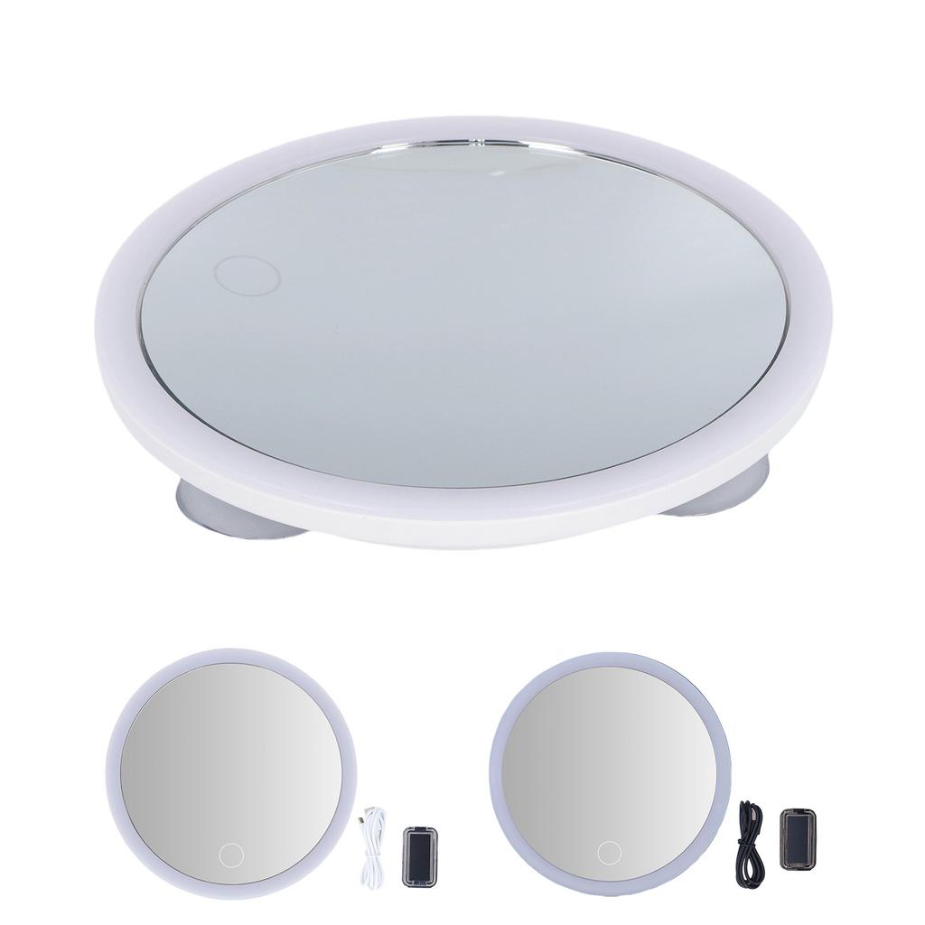 20X Beleuchteter Vergrößerungs-Make-up-Spiegel 3 Farben LED Kosmetikspiegel mit Licht Stufenloses Dimmen mit Saugfuß