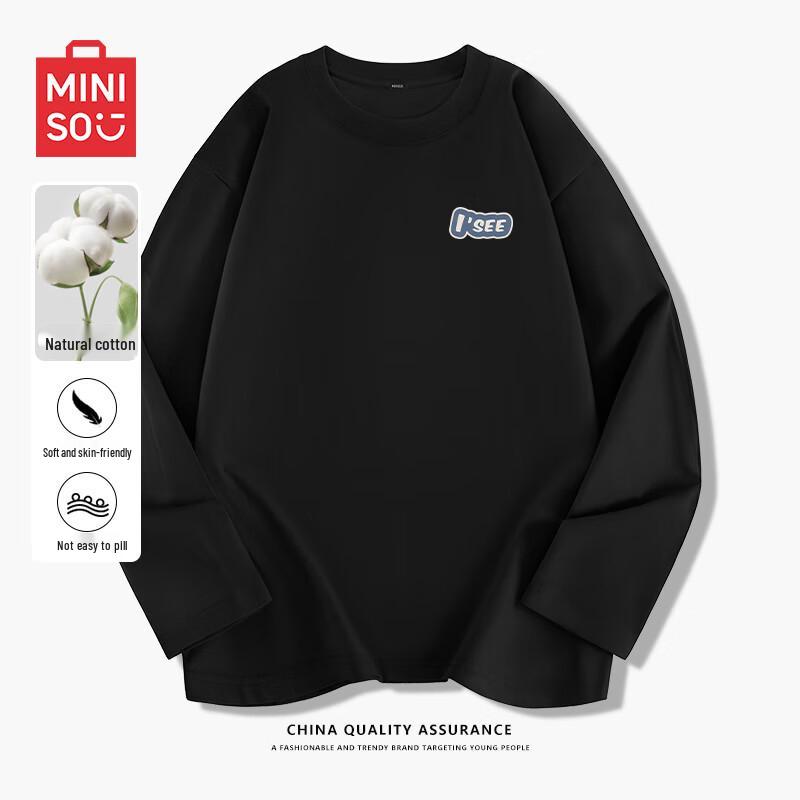 MINISO Men's Pure Cotton Long Sleeve T-Shirt