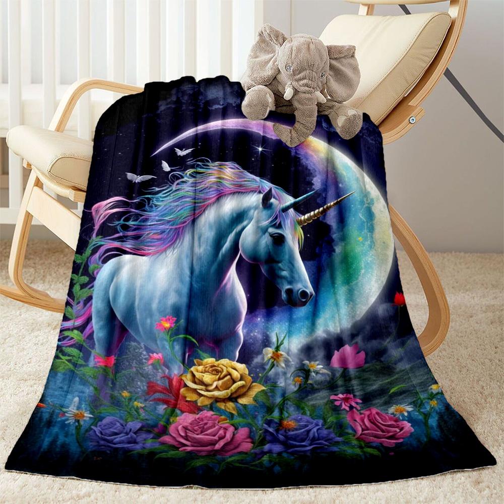 Beautiful Unicorn Blanket Durable Comfort Perfect for Seaside Sofa Picnics for All Occasions Stylish Decor Suitable for Gifting Relatives and Friends