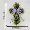 Crossed Shape Easter Wreath with Big Bowknot Plastic Artifical Wreath Hanging Decoration for Door Holiday Decoration