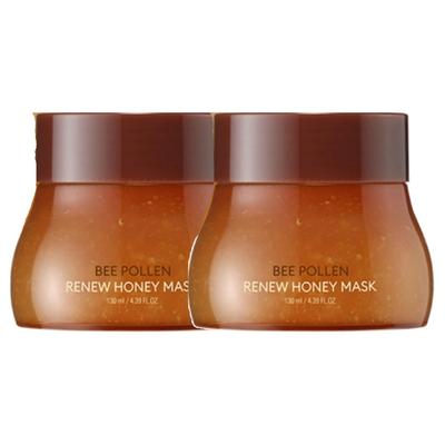 Bee Pollen Renew Honey Mask 130ml X 2pcs - Exfoliating & Moisturizing Wash-Off Pack