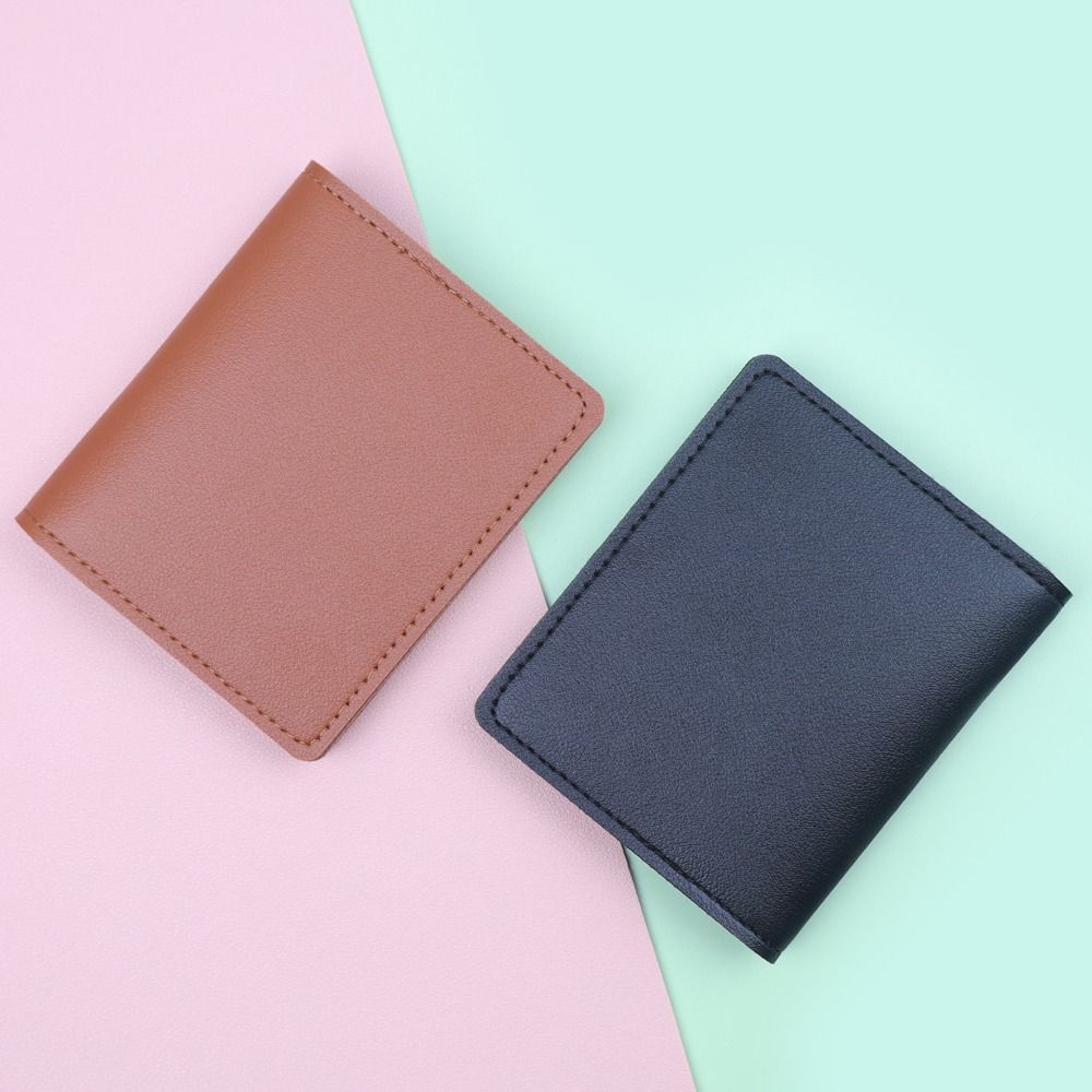 New PU Leather Women Short Wallet Two Fold Large Capacity Slim Small Wallet Coin Purse Women Girls
