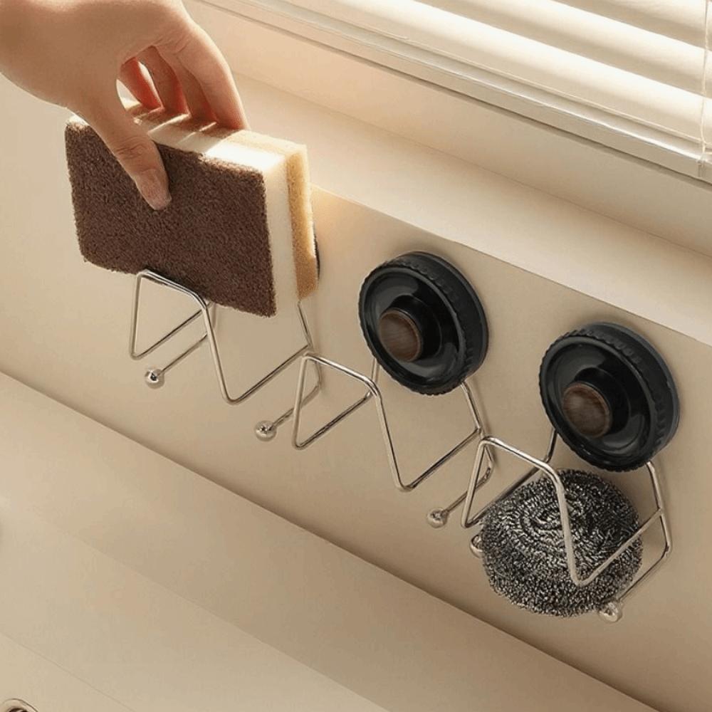 Quick Drying Suction Cup Sponge Holder Punch Free Sink Sponge Holder Sponge Drain Rack for Home