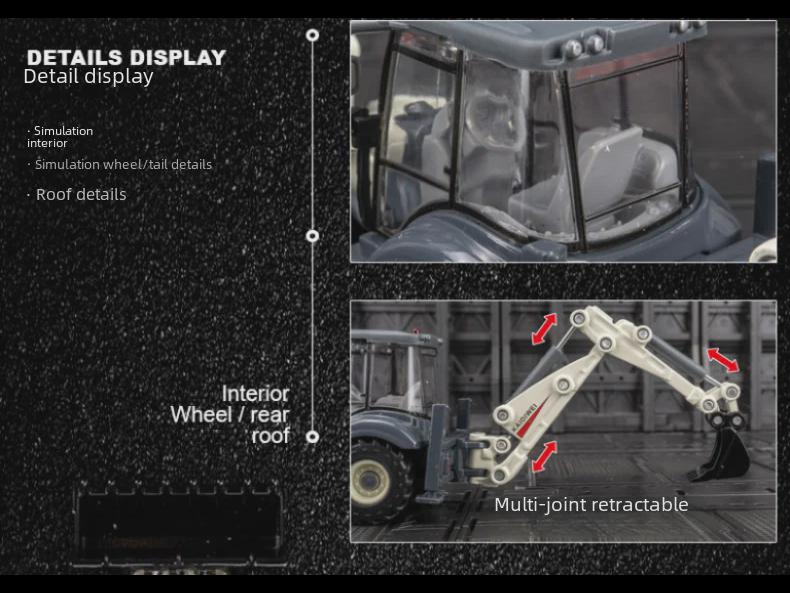 Simulation Double-Head Forklift & Excavator Alloy Model for Kids