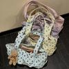 Polyester Tote Bag Canvas Shopping Bag Versatile Polka Dot Shoulder Bag  Casual Use