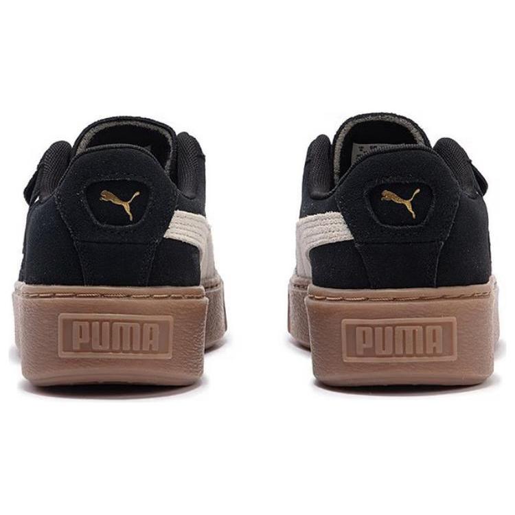 New PUMA Suede Platform Cutout 'Black White Brown' Women's 397233-01