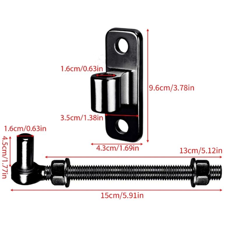 Set of 2 Portable Sturdy 6/8/10Inch Stainless Steel J Bolts Hinges for Wood and Metal Gate Ideal for Outdoor Use