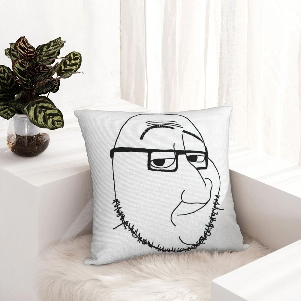 Smug Soyjak Meme Pillowcase Polyester Cushion Cover Decor Smiling Wojak Pillow Case Cover Living Room 40X40Cm