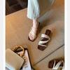 Grape mother has the same heel height of 5.5cm~ temperament square head with thick heel open-toed slippers versatile slope heel cool slippers