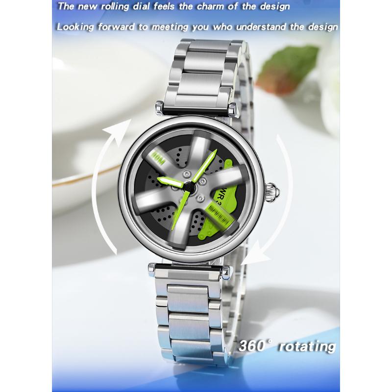 SANDA Neue frauen Uhr Auto Drehen Rotierenden Zifferblatt Weibliche Quarzuhr Casual Persönlichkeit frauen Gürtel Uhr