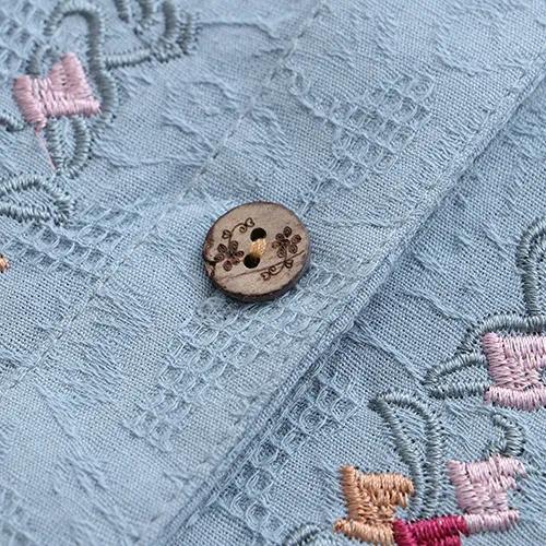 Embroidered Cotton Shirt Women's Large Size Spring and Autumn Tops, High-end Western Style Bottoming Shirt, Mother Shirt