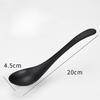 Diamine Long Handle Soup Spoon Black Imitation Porcelain Cutlery Short Handle Food Grade Plastic Spoon Korean Food Spoon