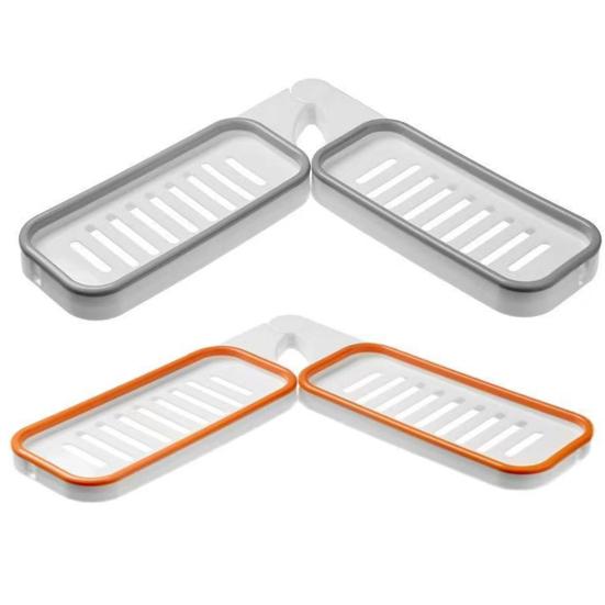Wall Mount Corner Shelf Punch Free 180 Degree Rotatable Hollow Drain Bathroom Shower Shampoo Storage Rack Holder Organizer Bathroom Supplies