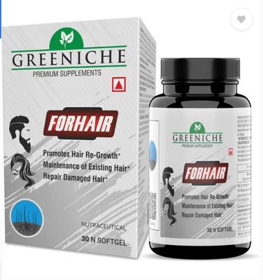 Greeniche FORHAIR Multivitamin podporuje opětovný růst vlasů | Oprava poškozených vlasů (30 kapslí)