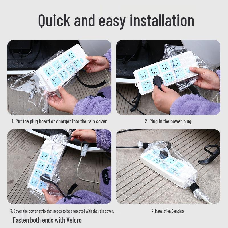 Outdoor Waterproof Electric Vehicle Charger Cover and Power Strip Protection